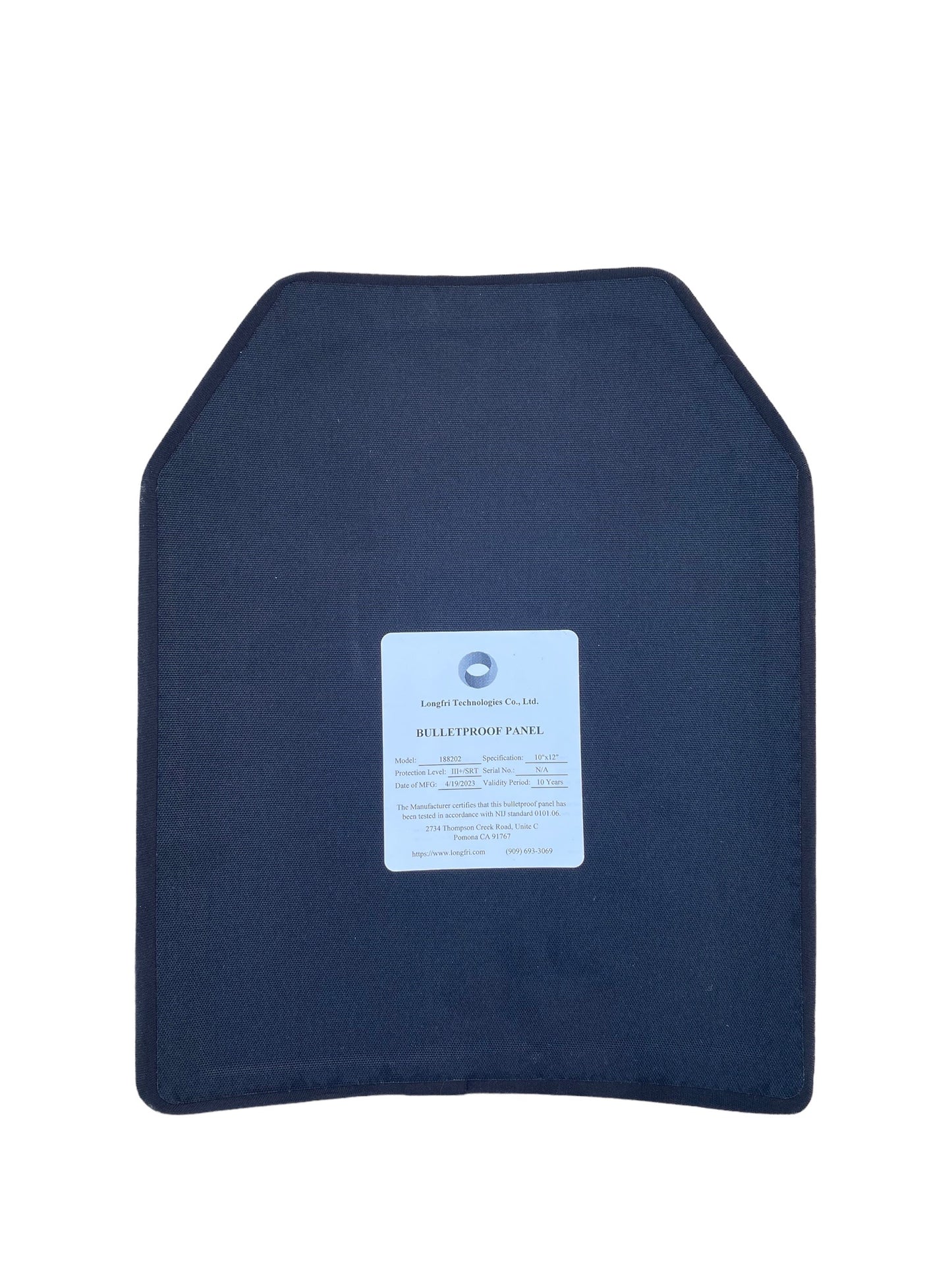 Level III+/ SRT 10"x12" Shooter's Cut Single Curve Hard Ballistic Plate
