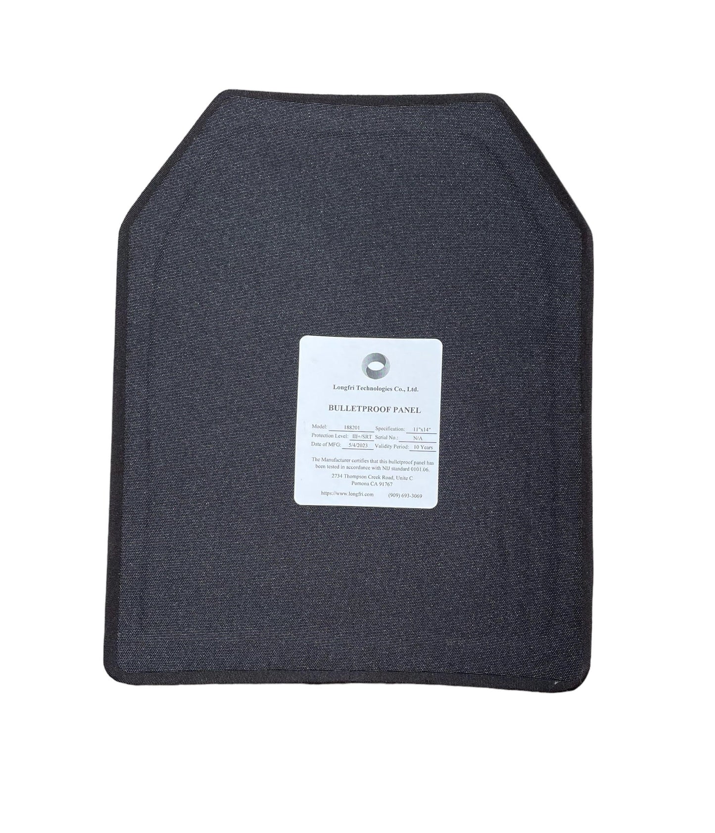 Level III+/ SRT 11"x14" Shooter's Cut Single Curve Hard Ballistic Plate