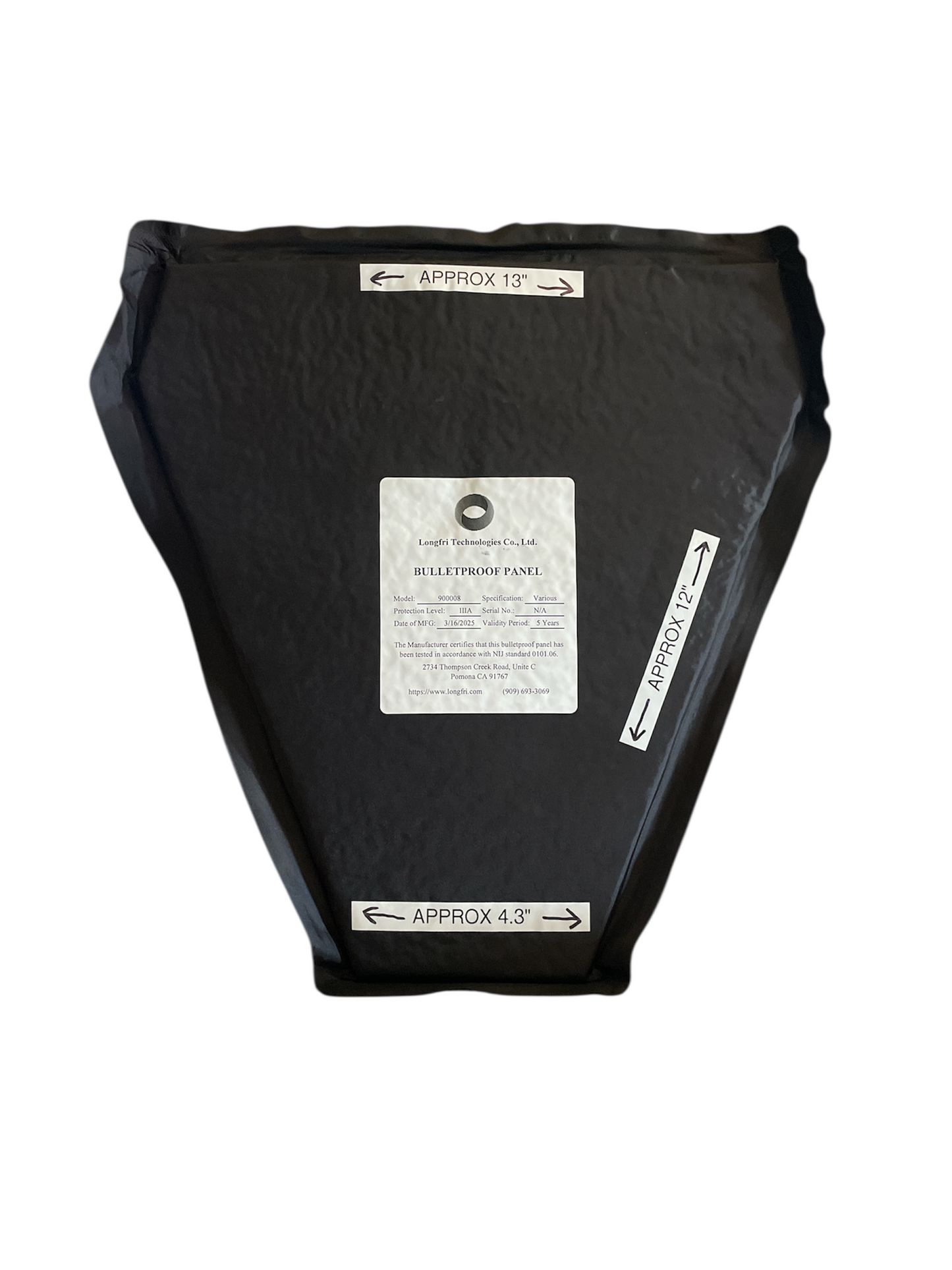 Level IIIA Groin Protection Soft Ballistic Panel