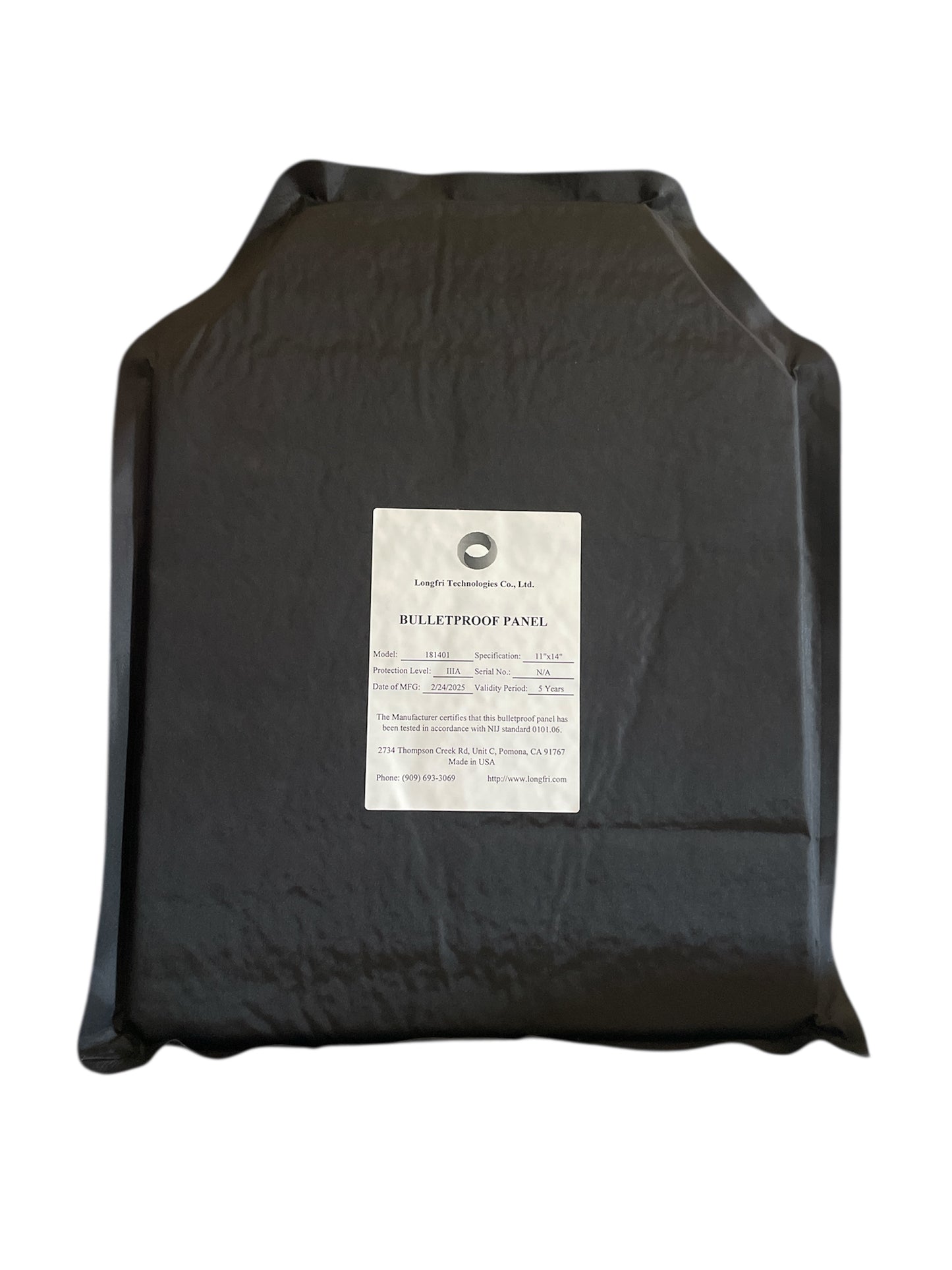 Level IIIA 11x14 Shooter's Cut, Soft, Flat Ballistic Panel