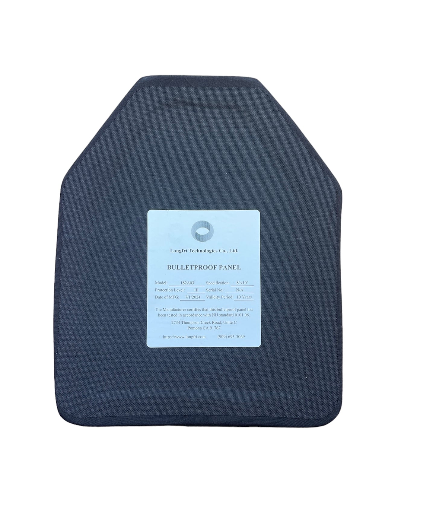 Level III 8"x10" Shooter's Cut Multi Curve Hard Ballistic Plate