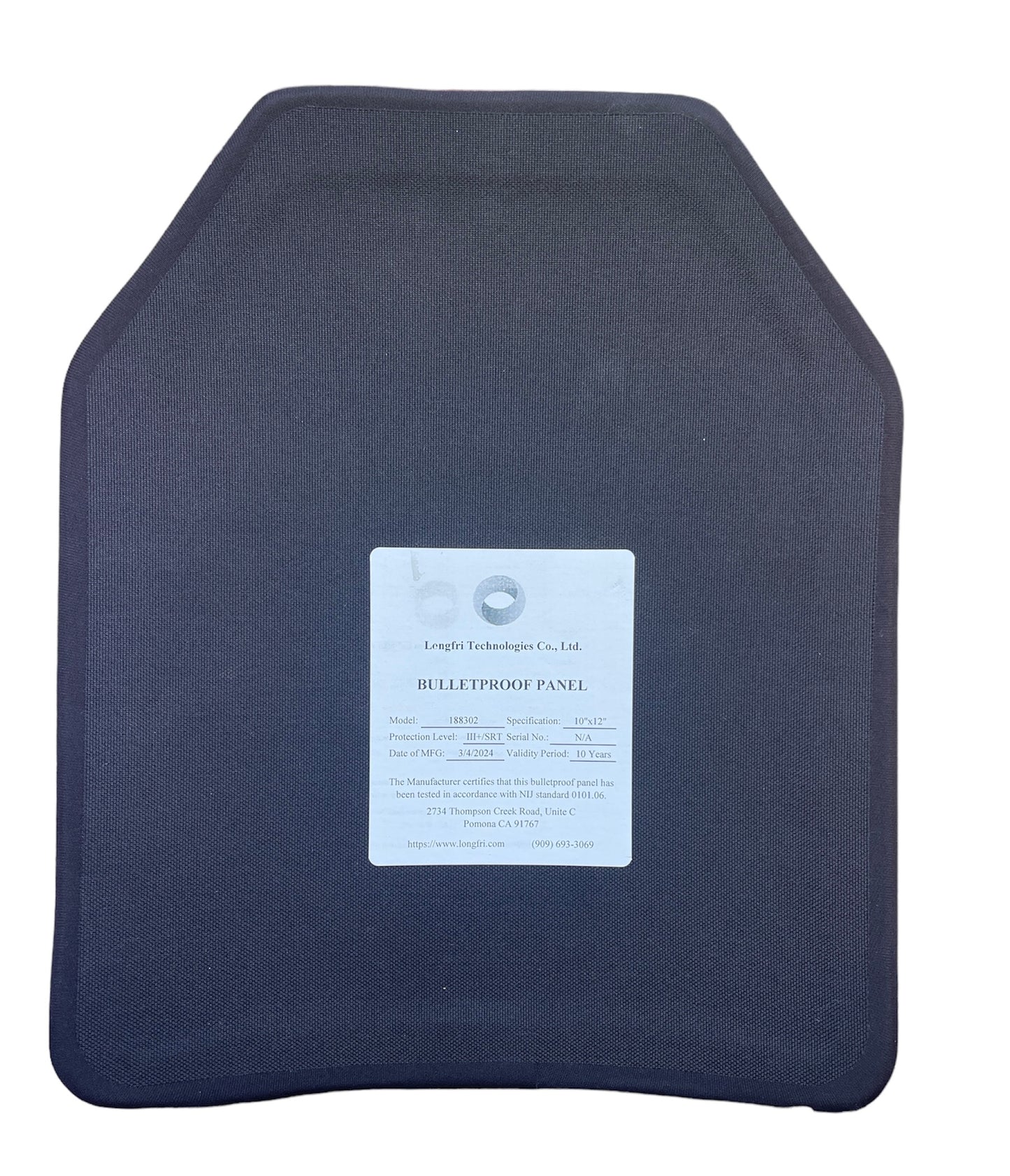 Level III +/SRT 10"x12" Shooter's Cut Multi-Curve Hard Ballistic Plate