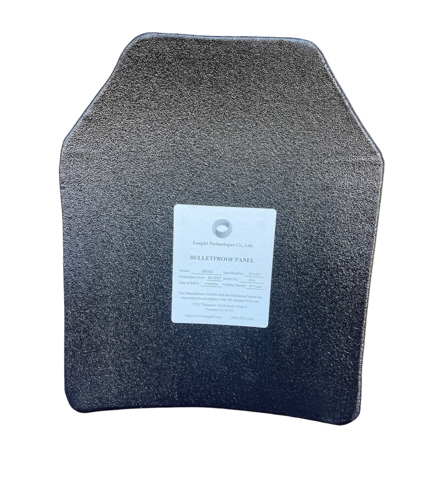 Level III+/SRT 10"x12" Shooter's Cut Multi-Curve Polyurea Coating Hard Ballistic Plate