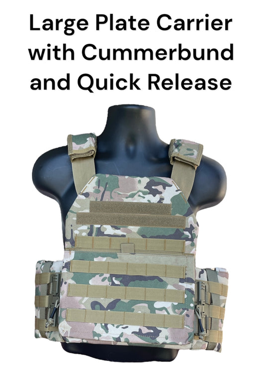 Large Nylon Plate Carrier with Cummerbund and Quick Release Kit